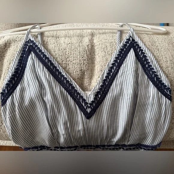 Japna White and Blue Striped Jumpsuit - Picture 3 of 4